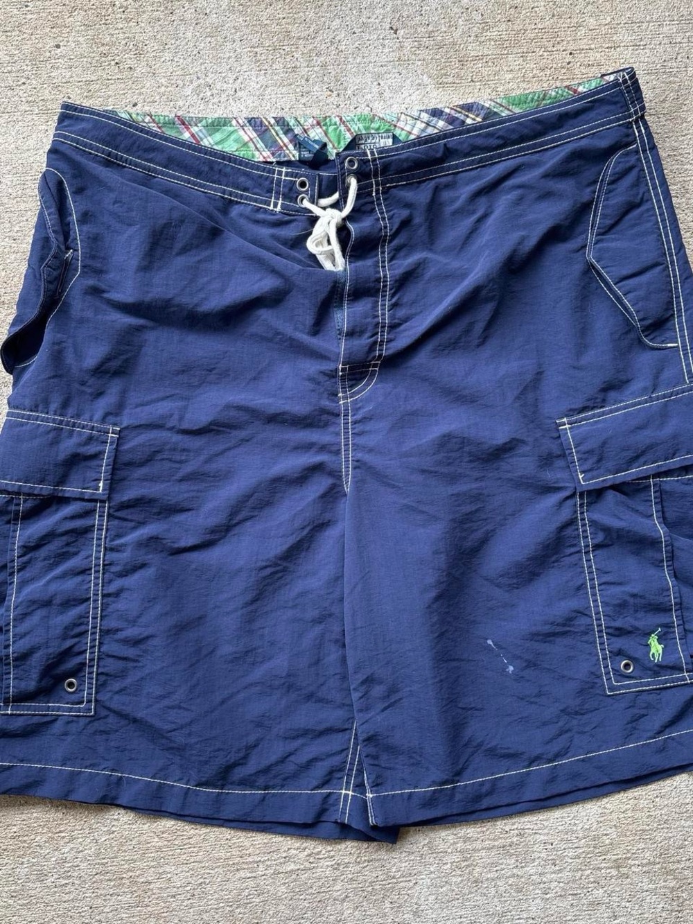 Polo Ralph Lauren Men's Swim Trunks Mesh Lined Cargo Blue 38 Nylon